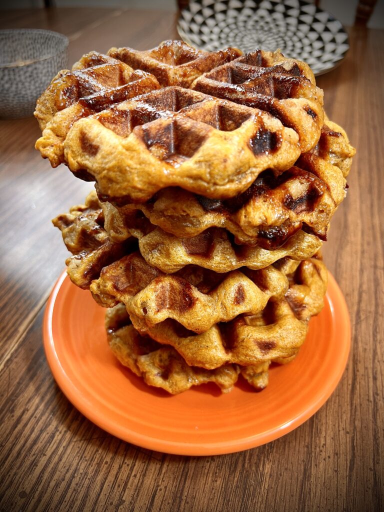 Stack of Belgian Pumpkin Waffles