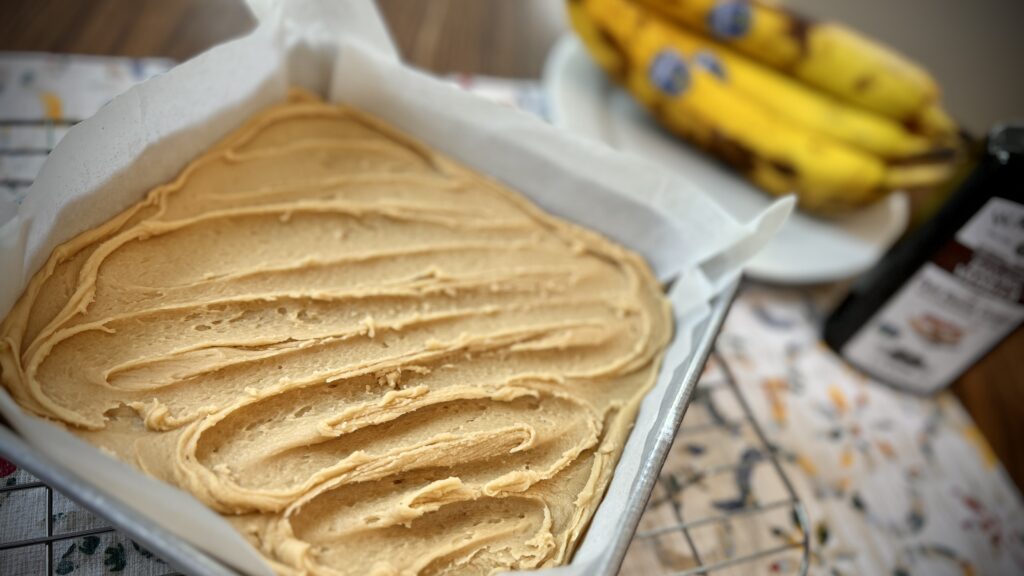 Banana Caramel Bars with bananas