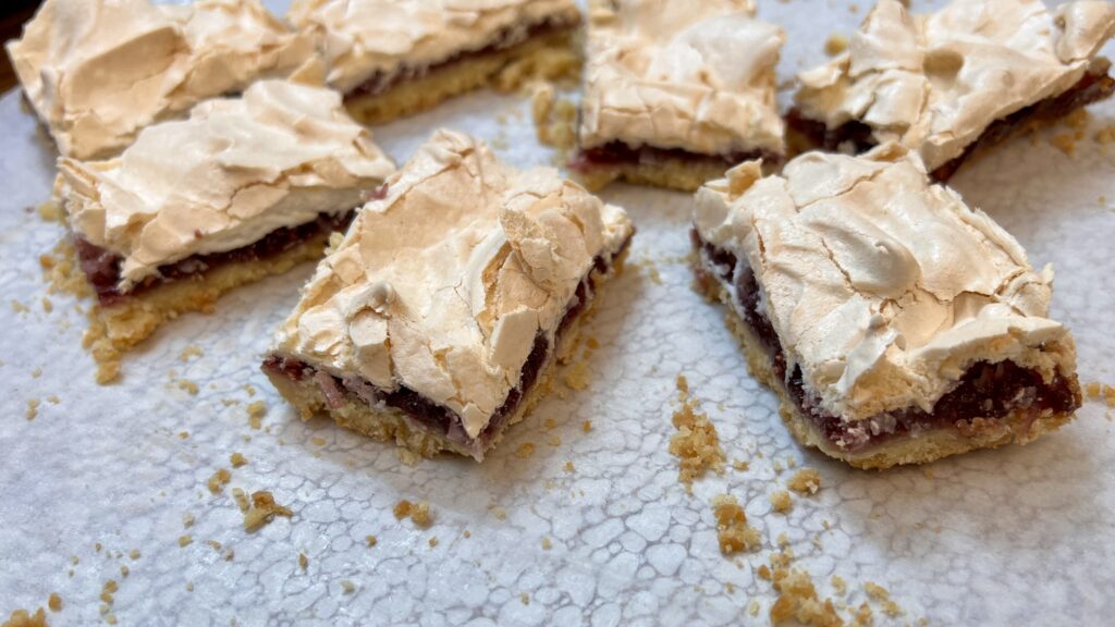 Bite Size Raspberry Snow Bars