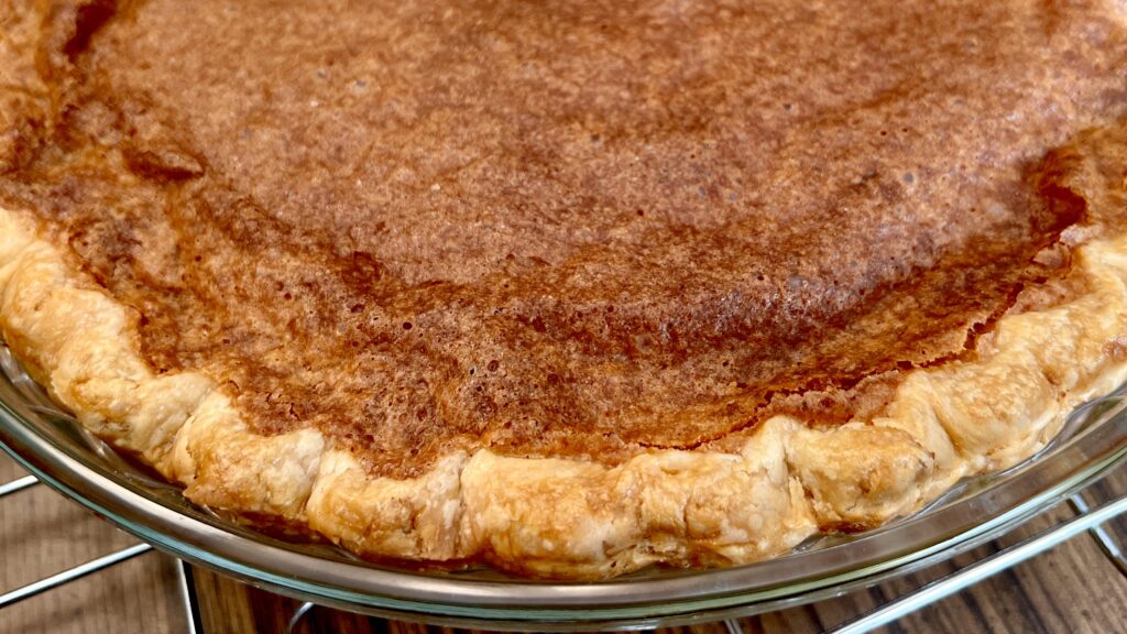 Edge of Eggnog Chess Pie