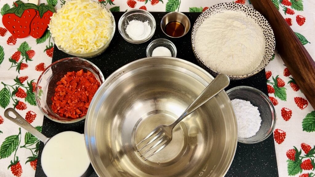 Getting ready to make Strawberry Biscuits