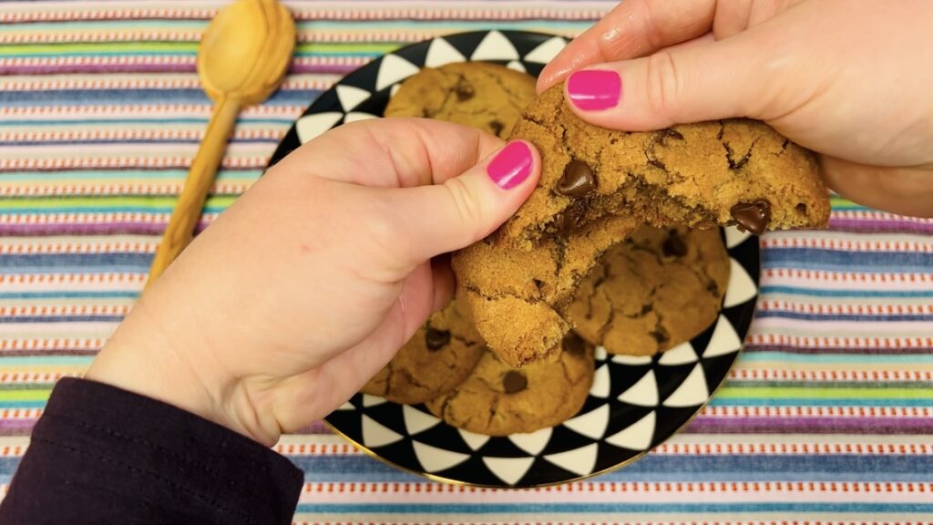 Special Recipe Chocolate Chip Cookies breaking apart