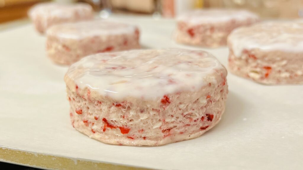 Strawberry Biscuits before baking