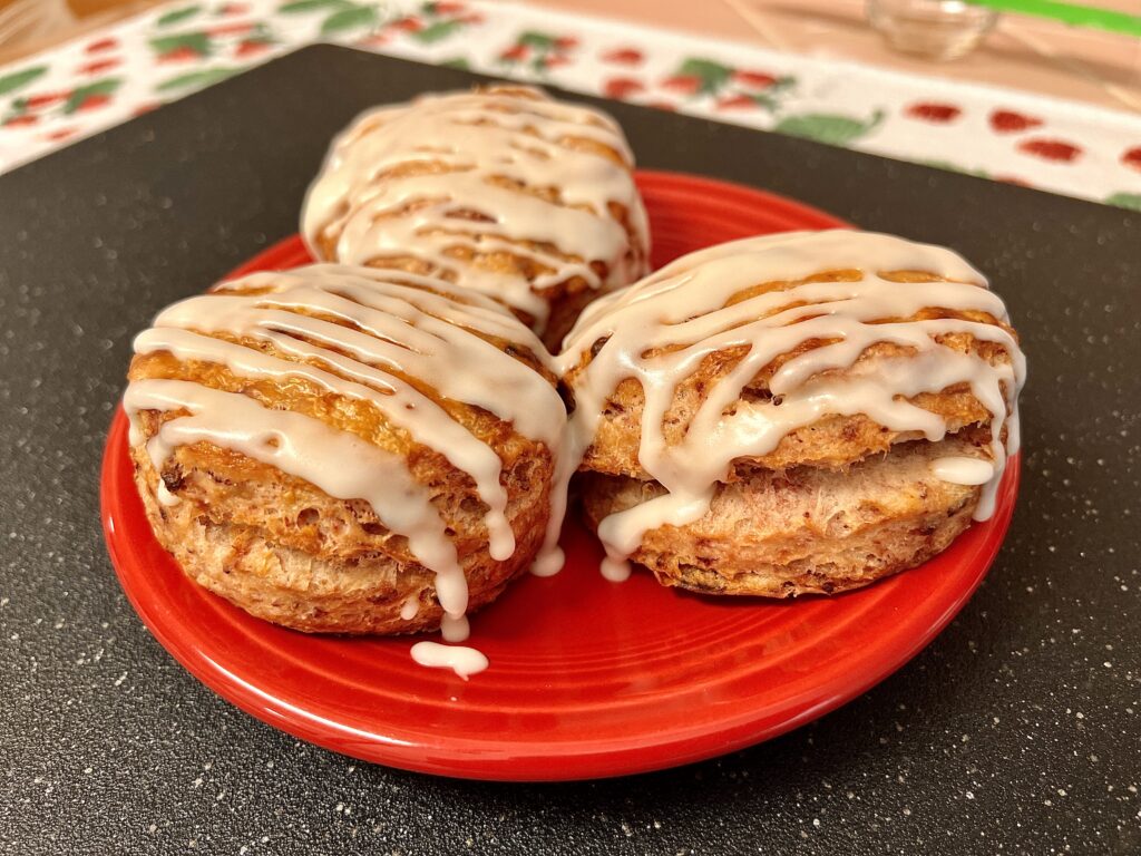 Strawberry Biscuits on red plate