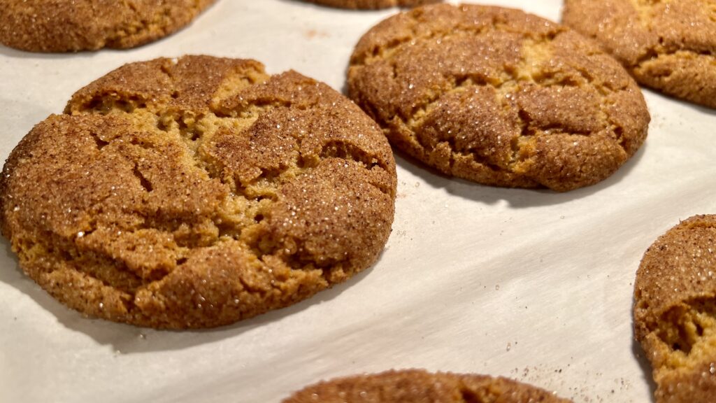 Chewy Pumpkin Cookies baking sheet